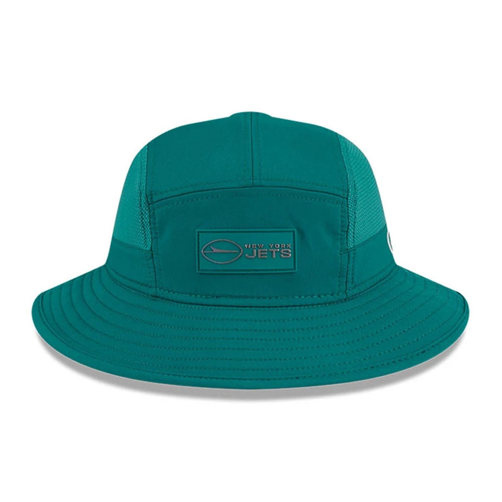 This is a New York Jets NFL Sideline 2025 Green Stretch Bucket Hat 2