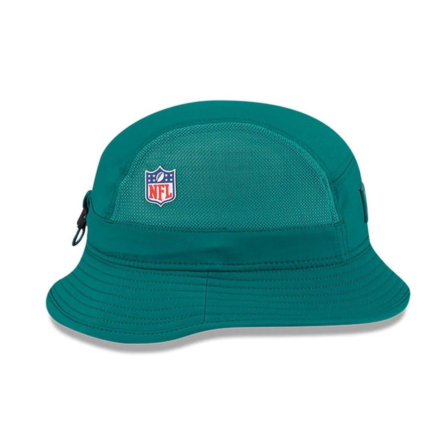 This is a New York Jets NFL Sideline 2025 Green Stretch Bucket Hat 3