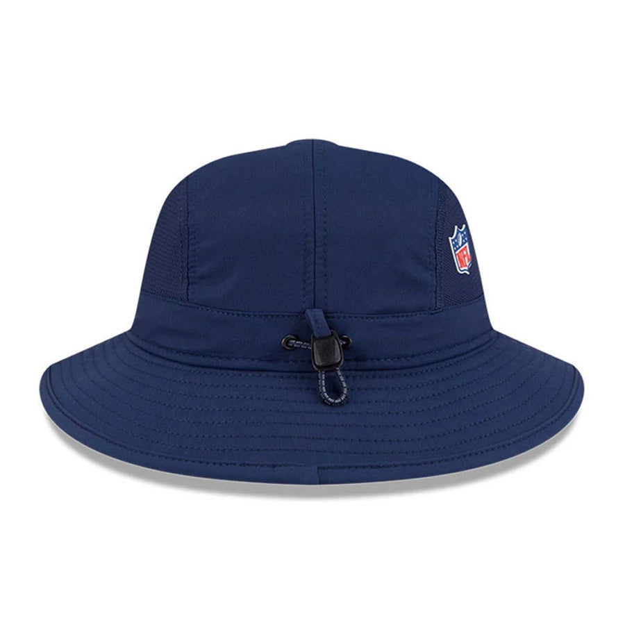 This is a Seattle Seahawks NFL Sideline 2025 Dark Blue Stretch Bucket Hat 6