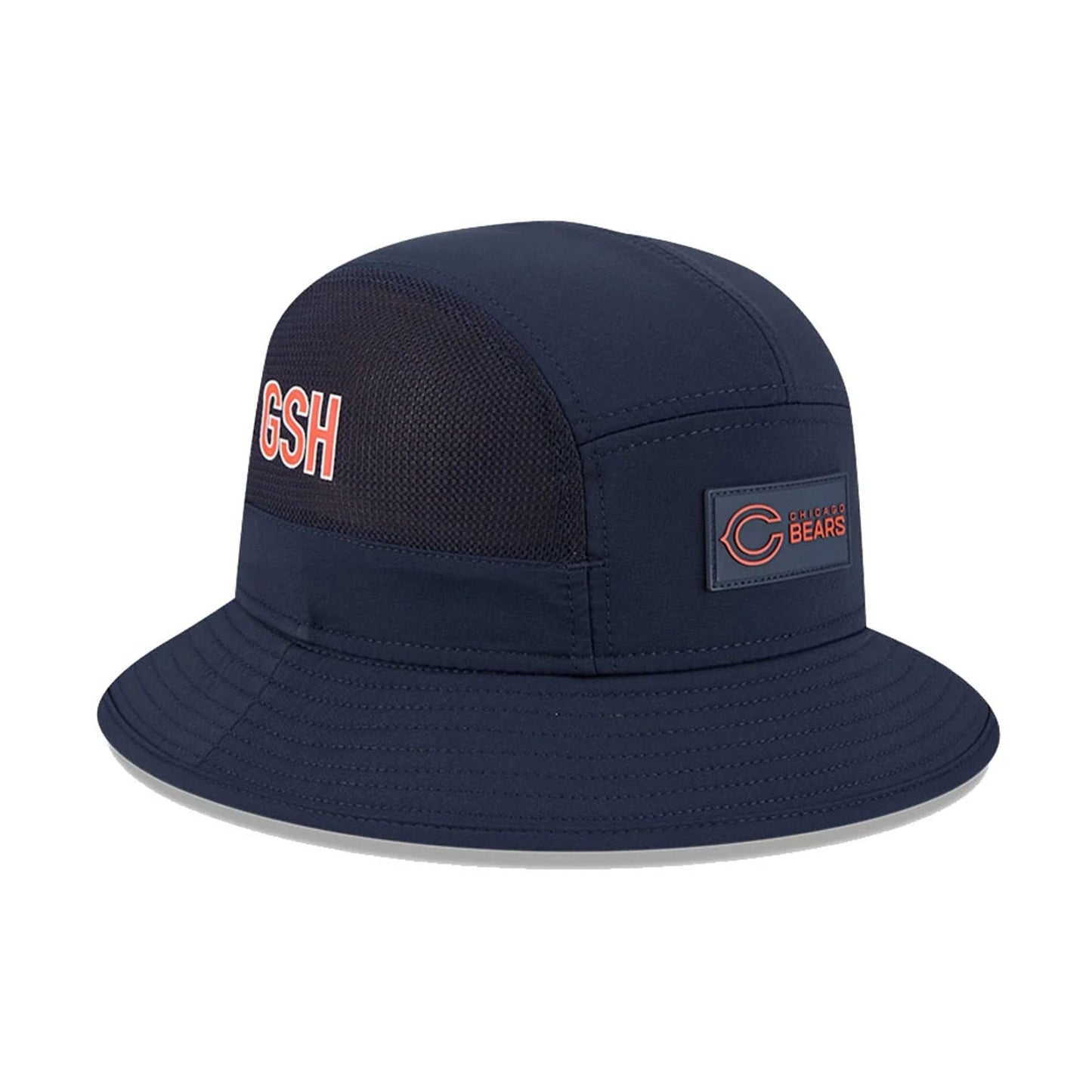 This is a Chicago Bears NFL Sideline 2025 Navy Stretch Bucket Hat 4
