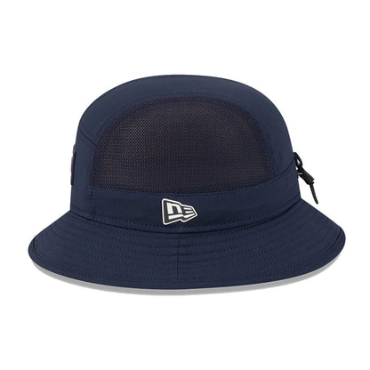 This is a Chicago Bears NFL Sideline 2025 Navy Stretch Bucket Hat 5