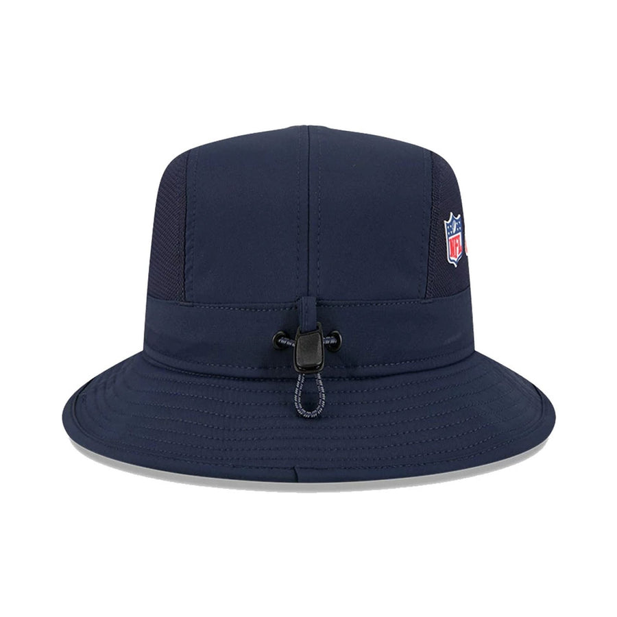 This is a Chicago Bears NFL Sideline 2025 Navy Stretch Bucket Hat 6