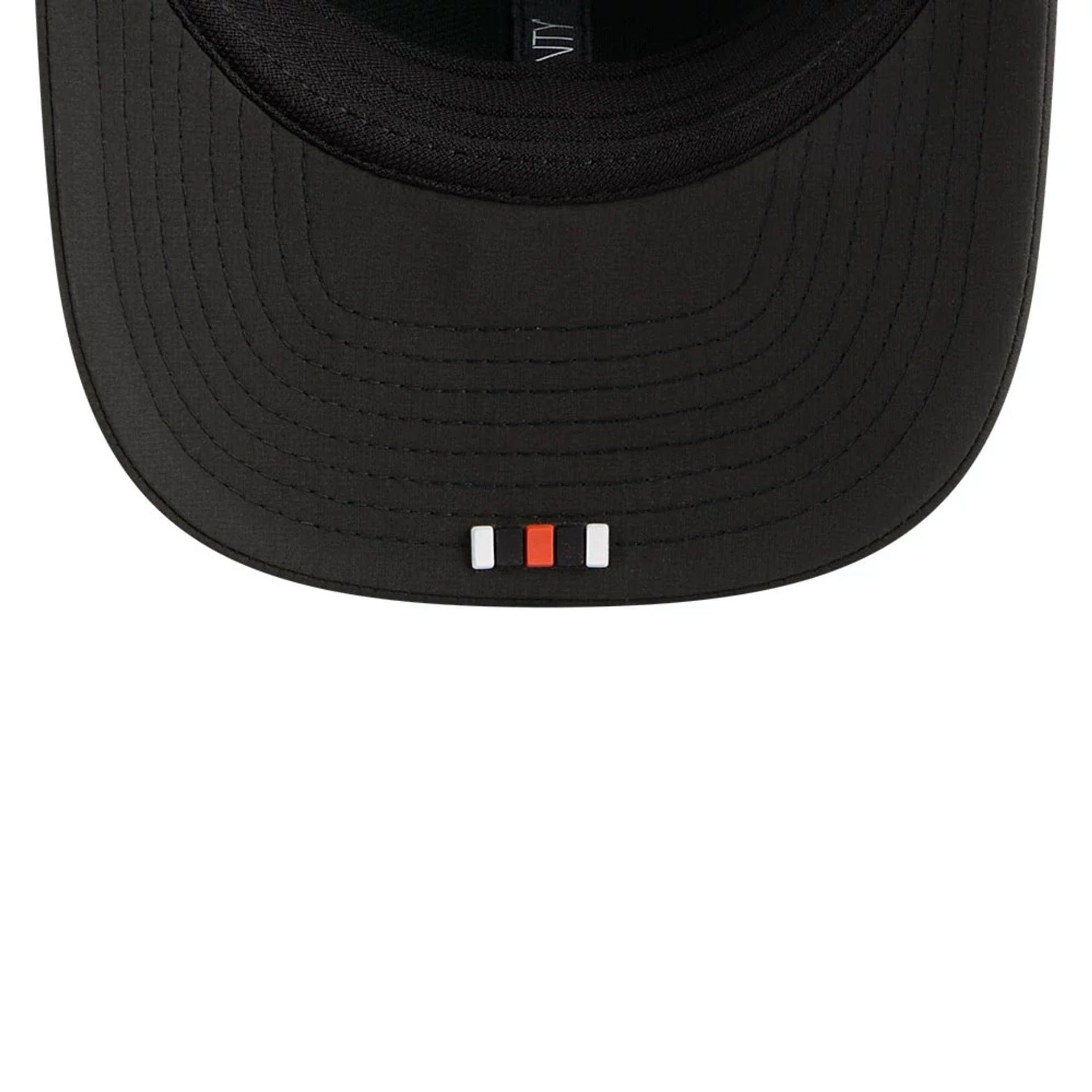 This is a Cincinnati Bengals NFL Sideline 2025 Black 9SEVENTY Trucker Stretch Snap Adjustable Cap 7