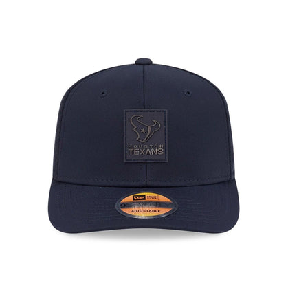 This is a Houston Texans NFL Sideline 2025 Navy 9SEVENTY Trucker Stretch Snap Adjustable Cap 2