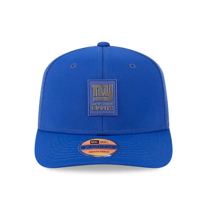 This is a New York Giants NFL Sideline 2025 Dark Blue 9SEVENTY Trucker Stretch Snap Adjustable Cap 2