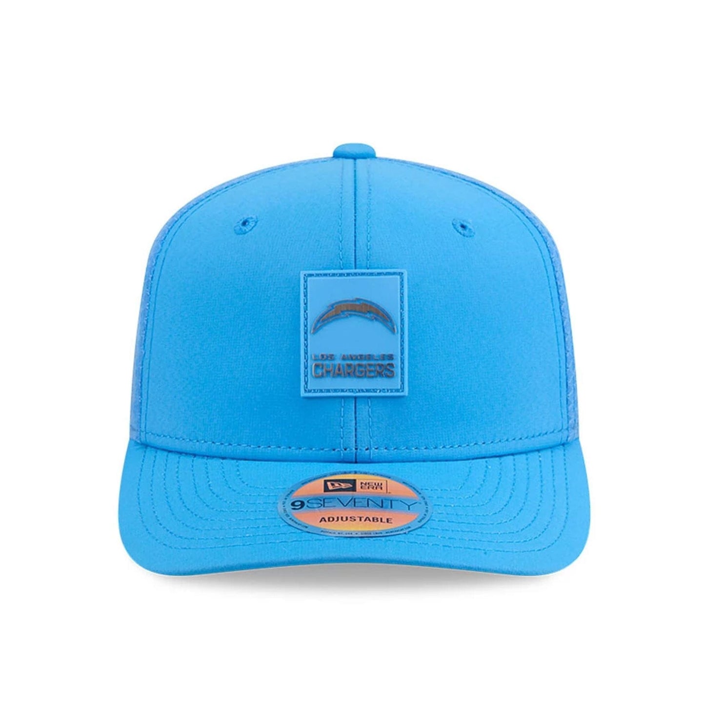 This is a LA Chargers NFL Sideline 2025 Blue 9SEVENTY Trucker Stretch Snap Adjustable Cap 2