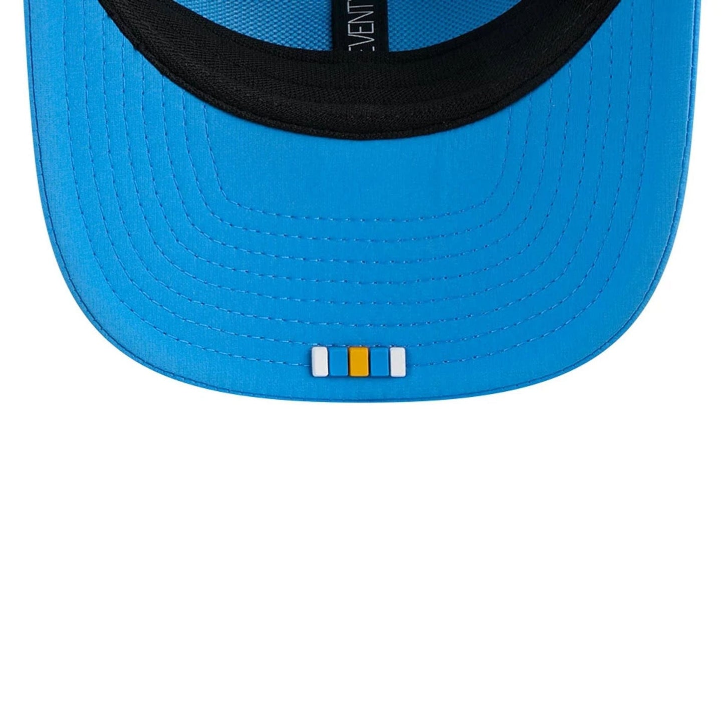 This is a LA Chargers NFL Sideline 2025 Blue 9SEVENTY Trucker Stretch Snap Adjustable Cap 6