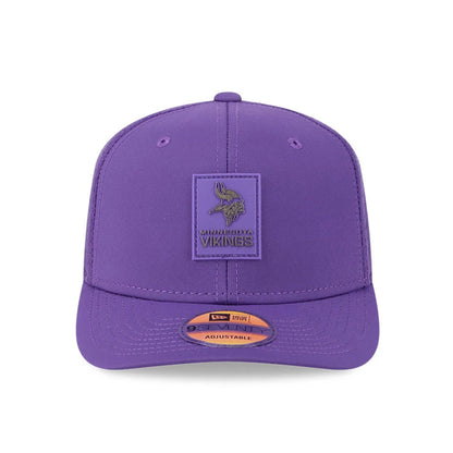 This is a Minnesota Vikings NFL Sideline 2025 Purple 9SEVENTY Trucker Stretch Snap Adjustable Cap 2