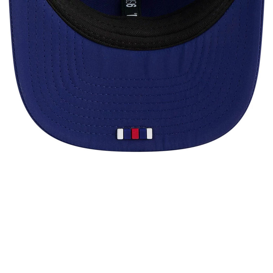 This is a NFL Official Logo NFL Sideline 2025 Blue 9SEVENTY Trucker Stretch Snap Adjustable Cap 6