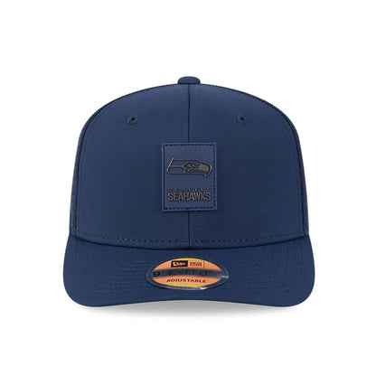This is a Seattle Seahawks NFL Sideline 2025 Dark Blue 9SEVENTY Trucker Stretch Snap Adjustable Cap 2