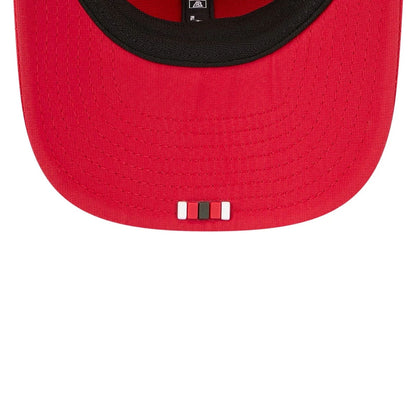 This is a Tampa Bay Buccaneers NFL Sideline 2025 Red 9SEVENTY Trucker Stretch Snap Adjustable Cap 6
