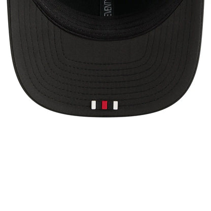 This is a Atlanta Falcons NFL Sideline 2025 Black 9SEVENTY Trucker Stretch Snap Adjustable Cap 5