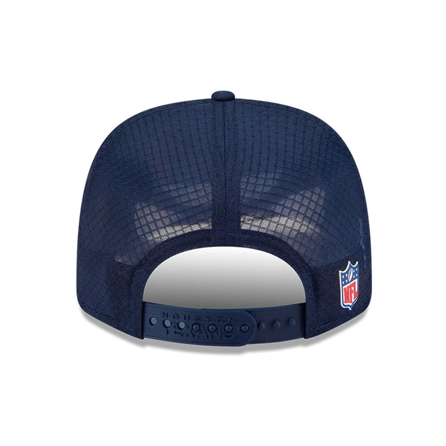 This is a Dallas Cowboys NFL Sideline 2025 Dark Blue 9SEVENTY Trucker Stretch Snap Adjustable Cap 7