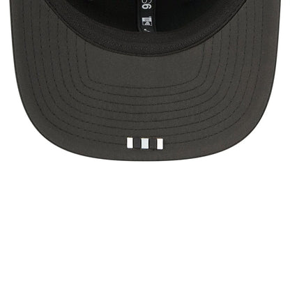 This is a Las Vegas Raiders NFL Sideline 2025 Black 9SEVENTY Trucker Stretch Snap Adjustable Cap 6