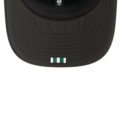 This is a New York Jets NFL Sideline 2025 Black 9SEVENTY Trucker Stretch Snap Adjustable Cap 2