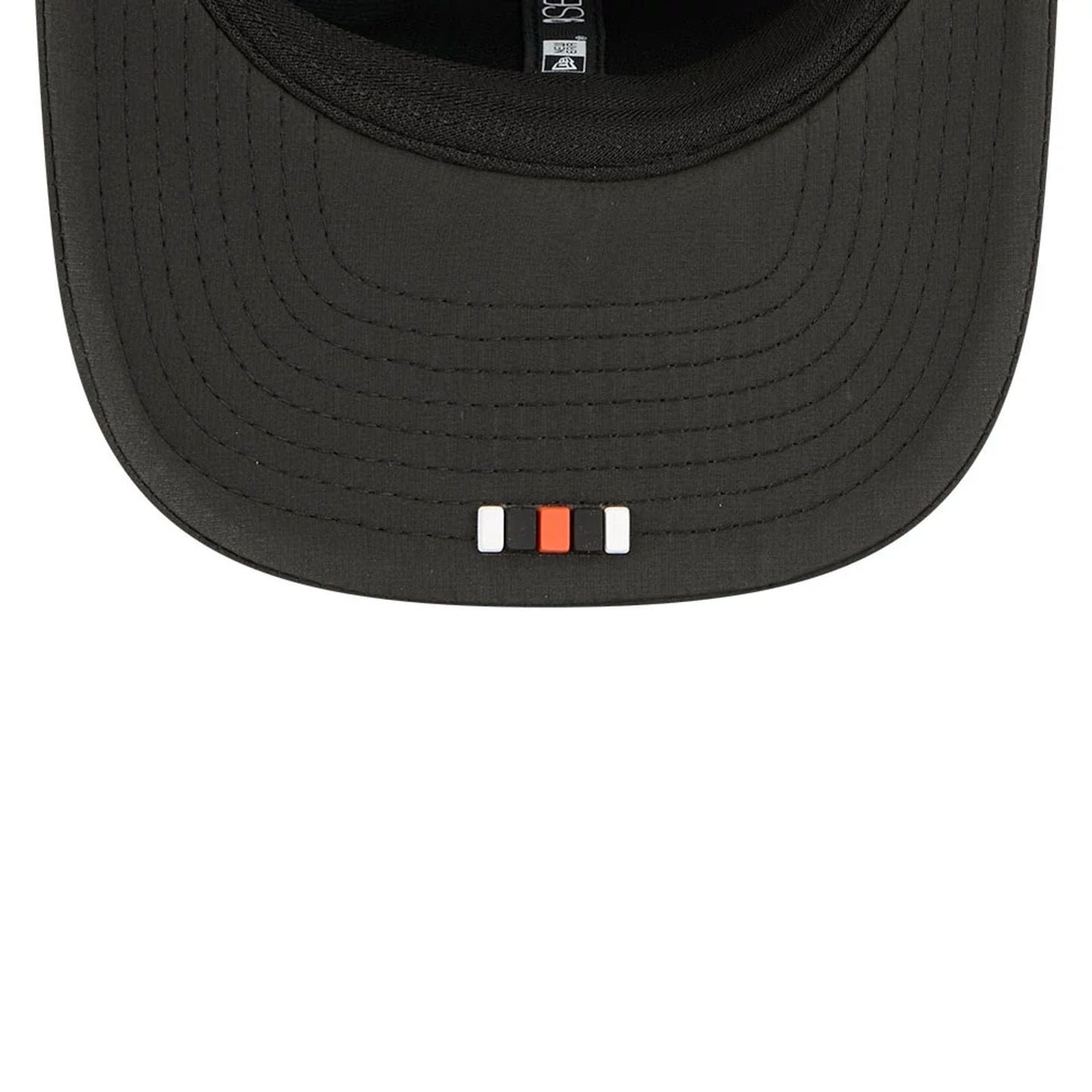 This is a Cincinnati Bengals NFL Sideline 2025 Black 9SEVENTY Trucker Stretch Snap Adjustable Cap 2