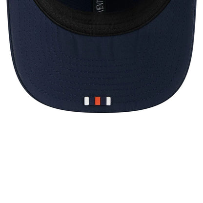 This is a Chicago Bears NFL Sideline 2025 Navy 9SEVENTY Trucker Stretch Snap Adjustable Cap 6