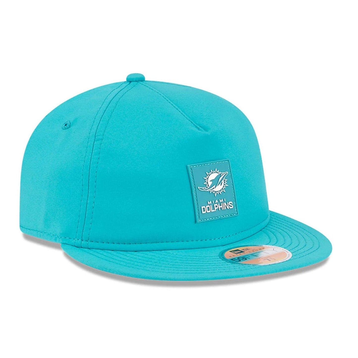 This is a Miami Dolphins NFL Sideline 2025 Turquoise Retro Crown 59FIFTY Fitted Cap 4