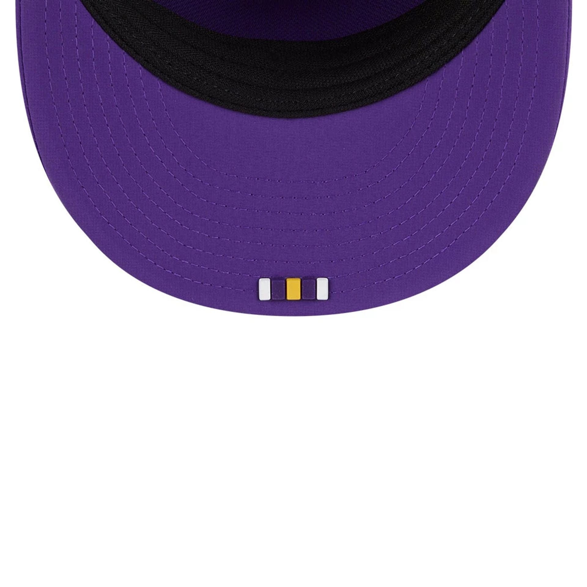 This is a Minnesota Vikings NFL Sideline 2025 Purple Retro Crown 59FIFTY Fitted Cap 7