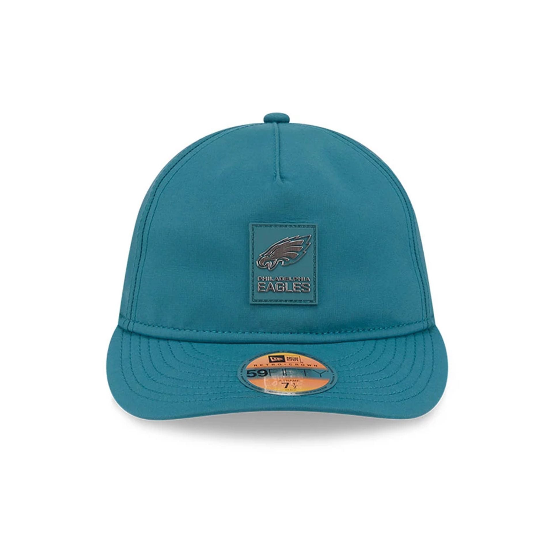 This is a Philadelphia Eagles NFL Sideline 2025 Dark Green Retro Crown 59FIFTY Fitted Cap 2