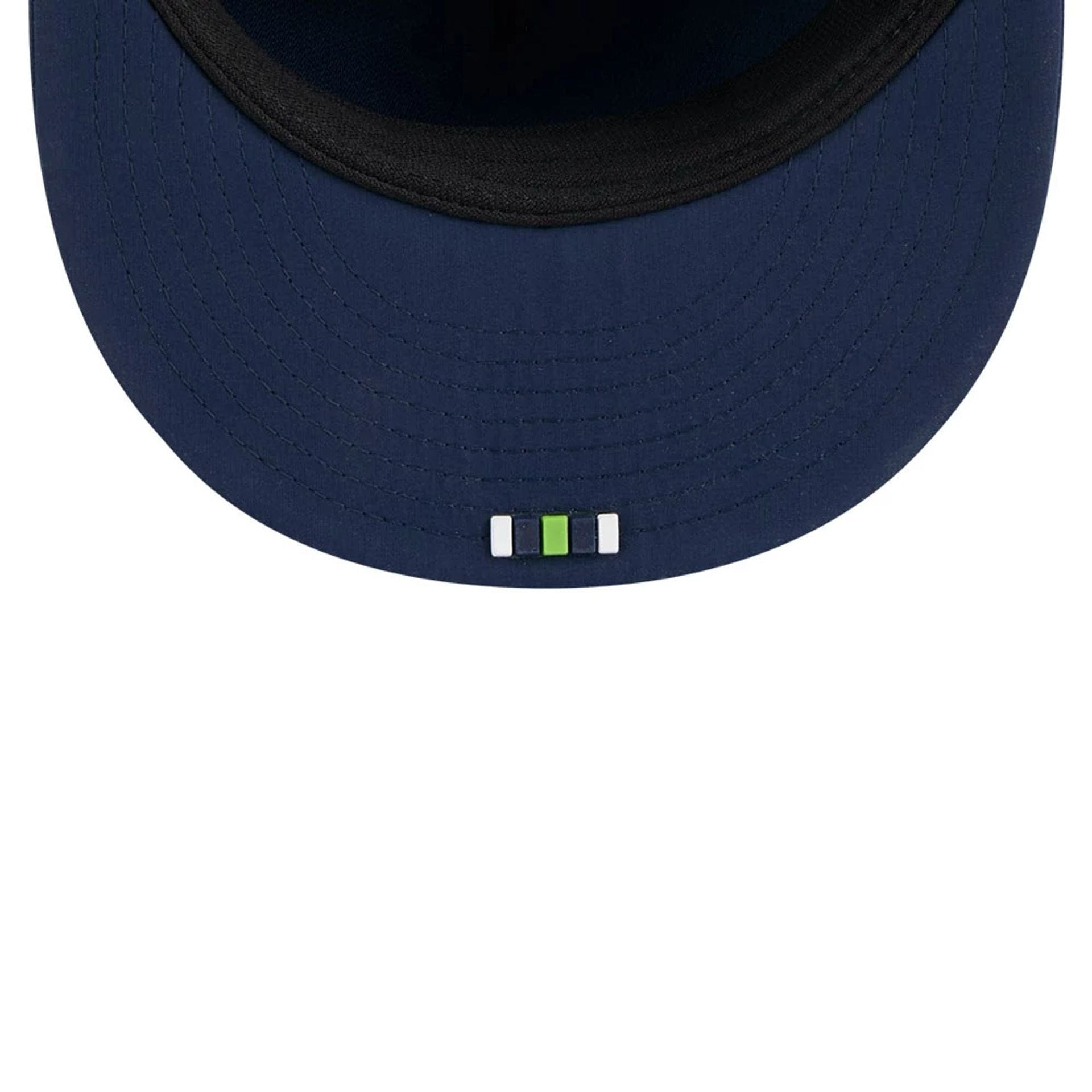 This is a Seattle Seahawks NFL Sideline 2025 Dark Blue Retro Crown 59FIFTY Fitted Cap 7