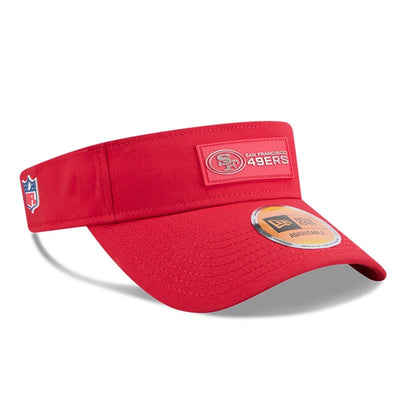 This is a San Francisco 49ers NFL Sideline 2025 Red Visor 3