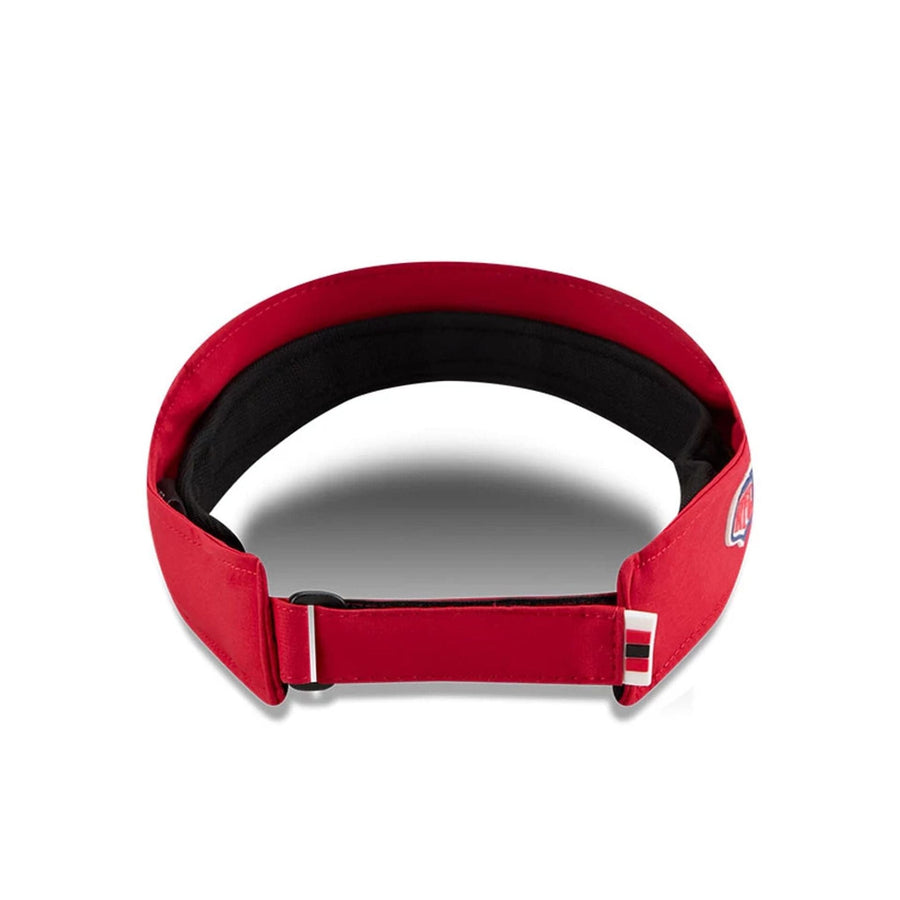 This is a San Francisco 49ers NFL Sideline 2025 Red Visor 5