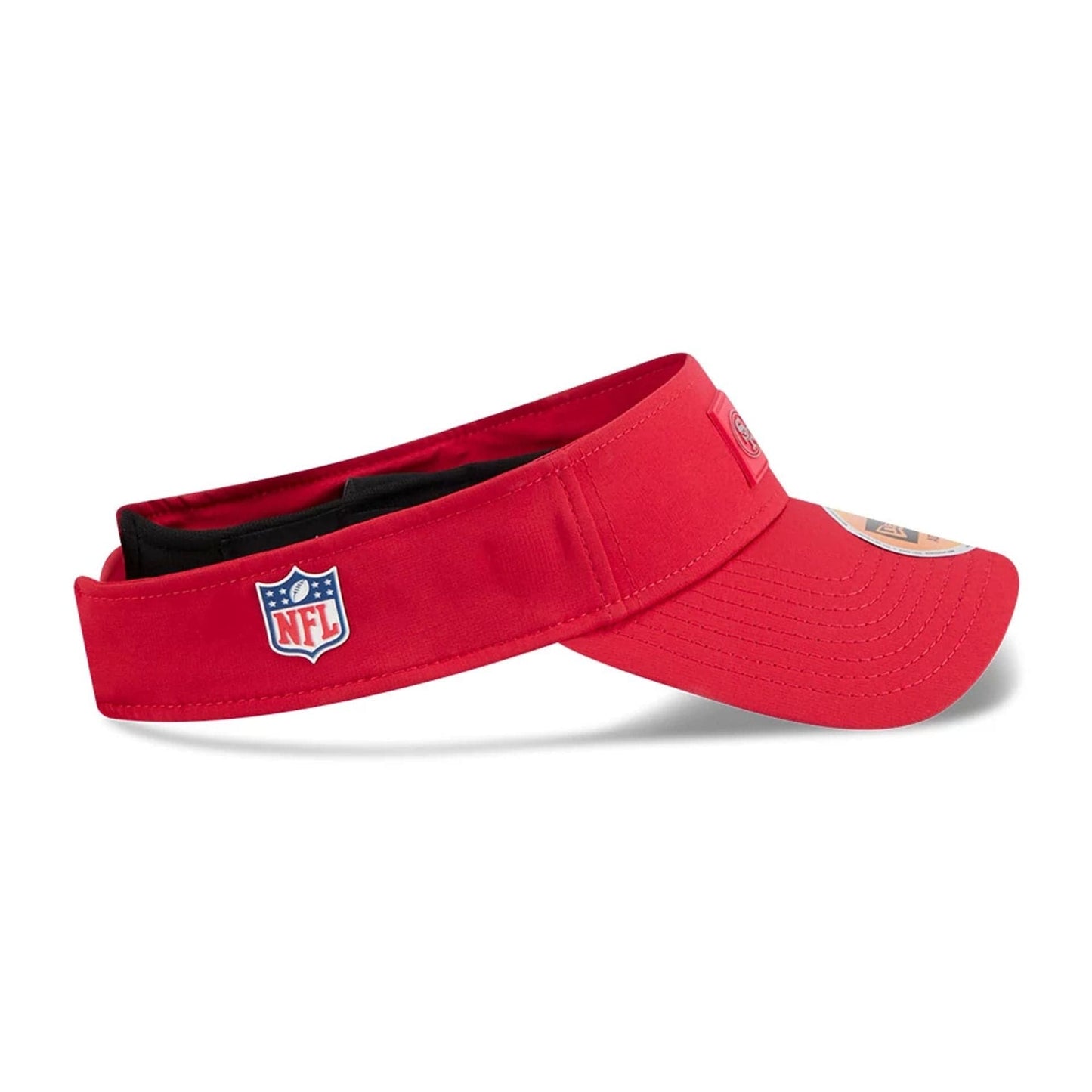 This is a San Francisco 49ers NFL Sideline 2025 Red Visor 6