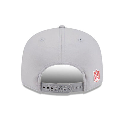 This is a San Francisco 49ers NFL Sideline 2025 Grey 9FIFTY Split Panel Snapback Adjustable Cap 6
