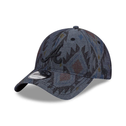 This is a Atlanta Braves Aztec Pattern Navy 9TWENTY Adjustable Cap 1