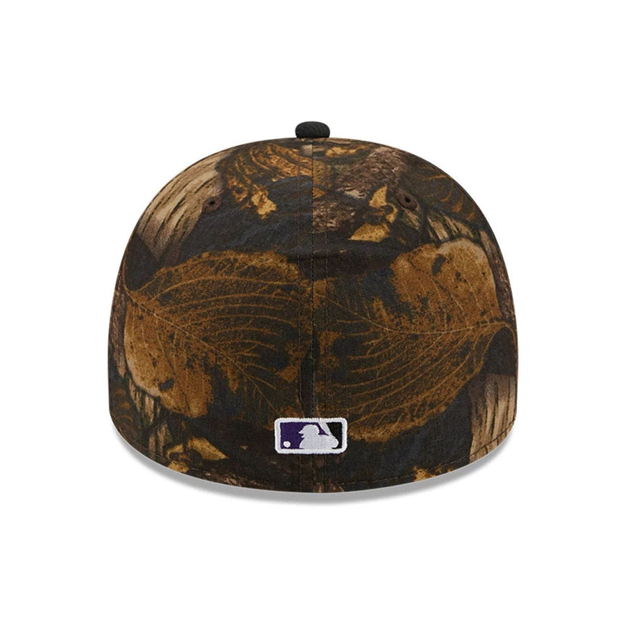 This is a Colorado Rockies MLB Ripstop Camo Assorted Print 59FIFTY A-Frame Fitted Cap 7