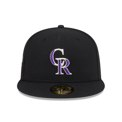 This is a Colorado Rockies Floral Undervisor Black 59FIFTY Fitted Cap 3