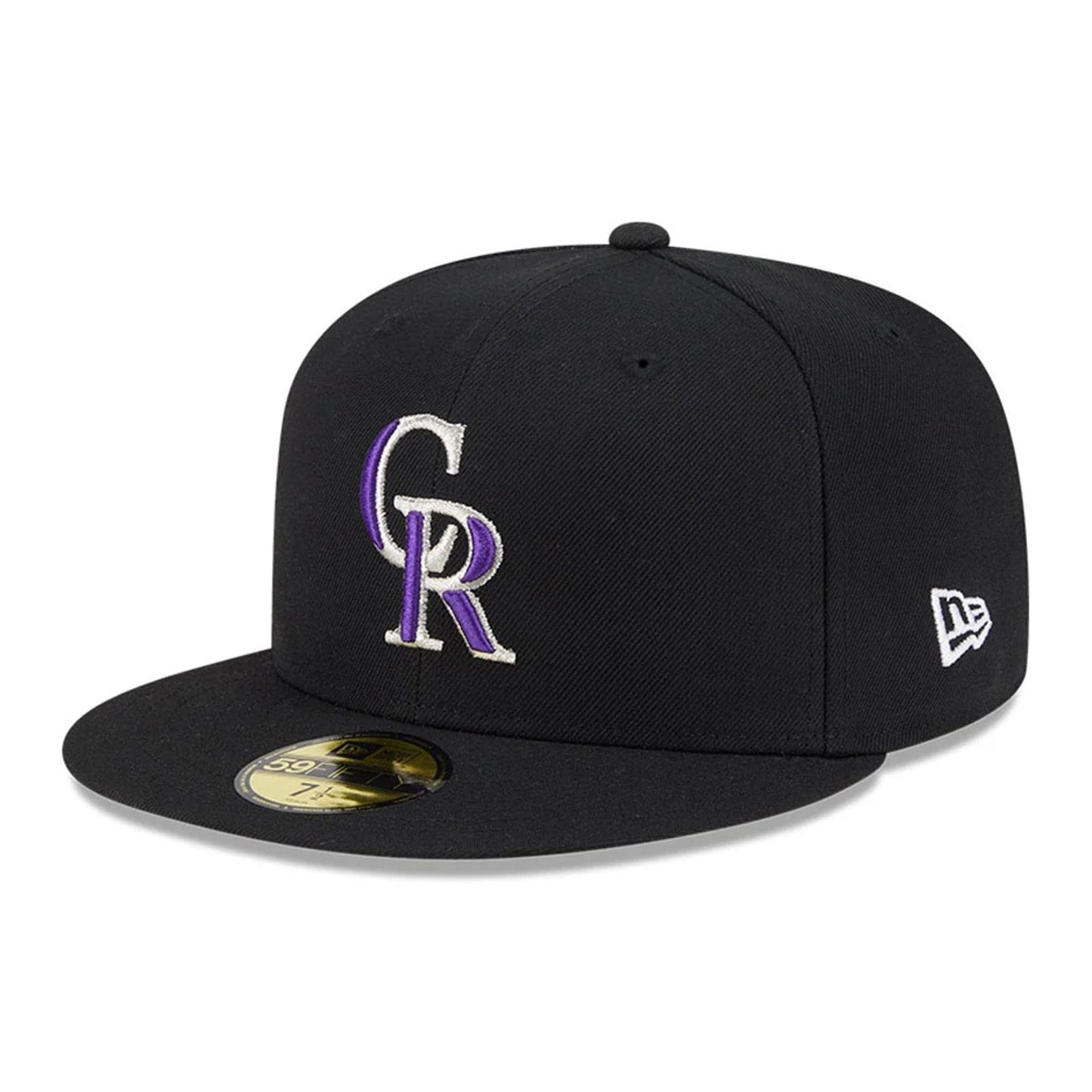 This is a Colorado Rockies Floral Undervisor Black 59FIFTY Fitted Cap 4