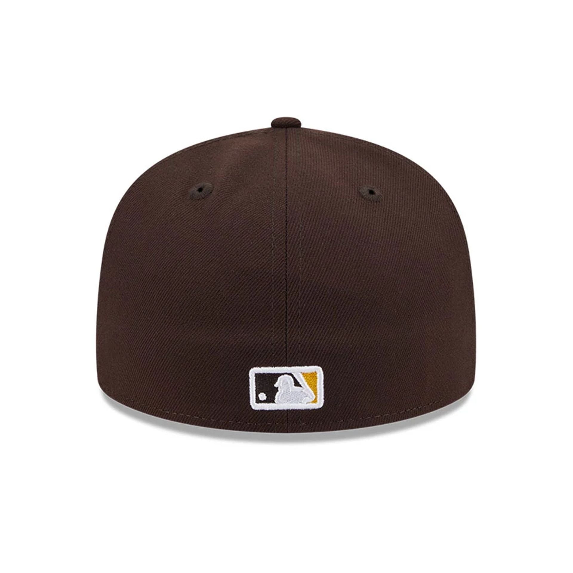 This is a San Diego Padres Floral Undervisor Dark Brown 59FIFTY Fitted Cap 7