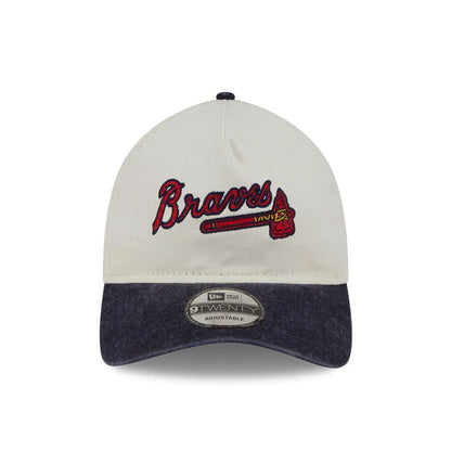 This is a Atlanta Braves Pastel White 9TWENTY A-Frame Adjustable Cap 2