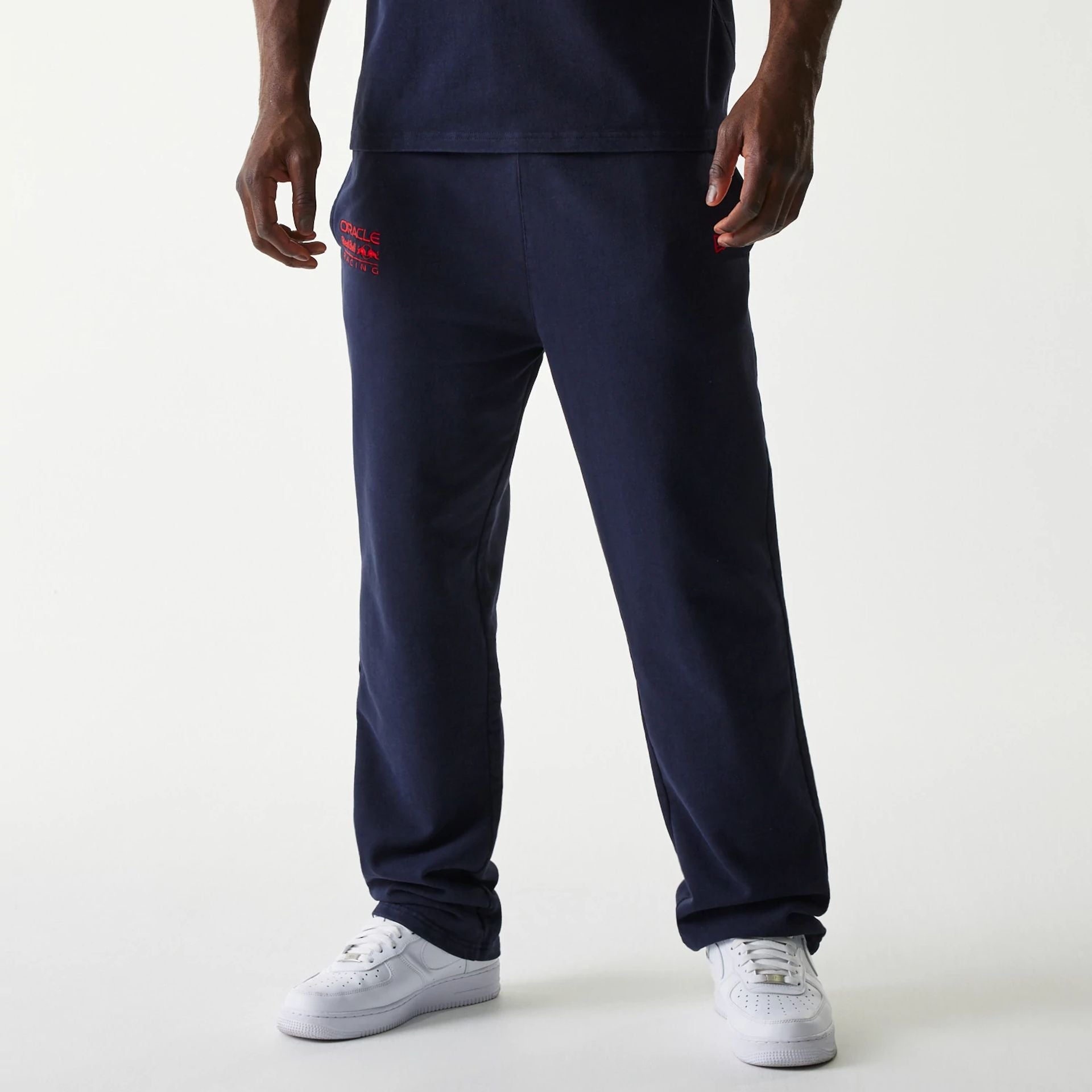 The Male model is wearing Red Bull Racing Dark Blue Joggers 1