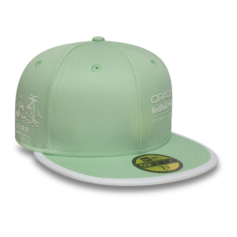 This is a Red Bull Racing Miami Race Special Pastel Green 59FIFTY Fitted Cap 1