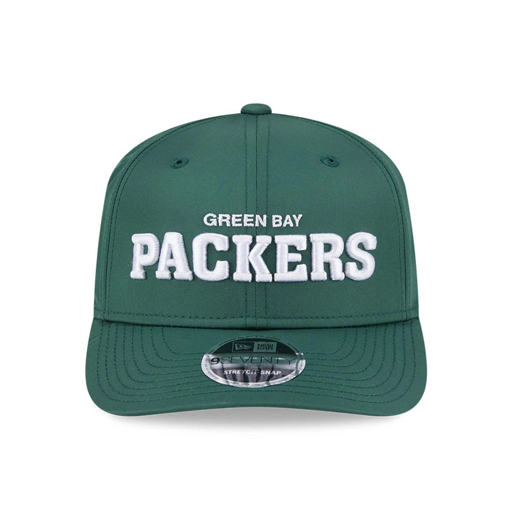 This is a Green Bay Packers NFL Coach Dark Green 9SEVENTY Stretch Snap Adjustable Cap 3