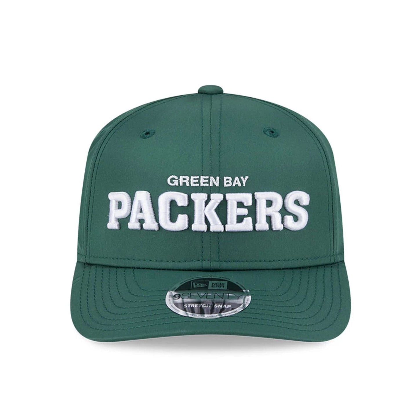 This is a Green Bay Packers NFL Coach Dark Green 9SEVENTY Stretch Snap Adjustable Cap 3