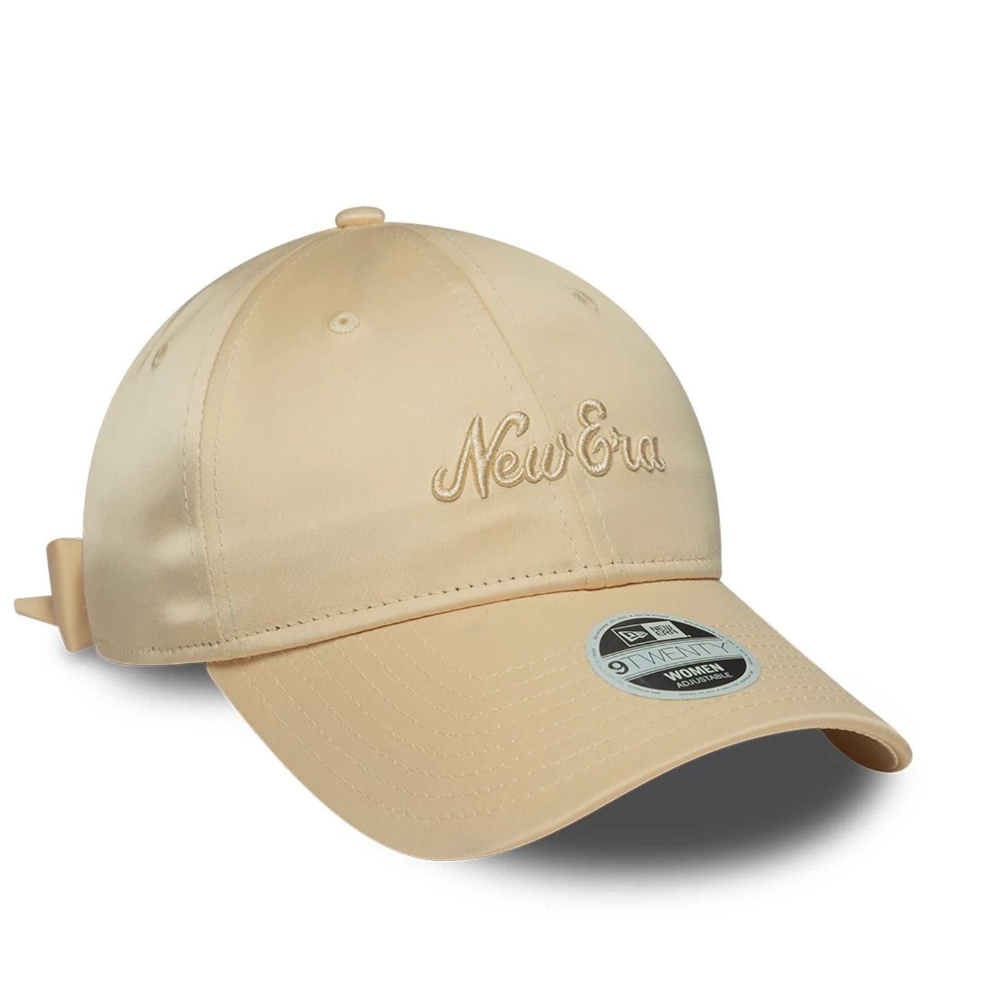 This is a Womens New Era Satin Bow Light Beige 9TWENTY Adjustable Cap 4