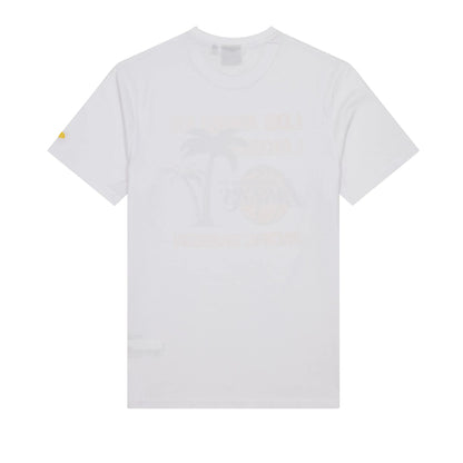 The Male model is wearing LA Lakers NBA Wordmark White T-Shirt 2