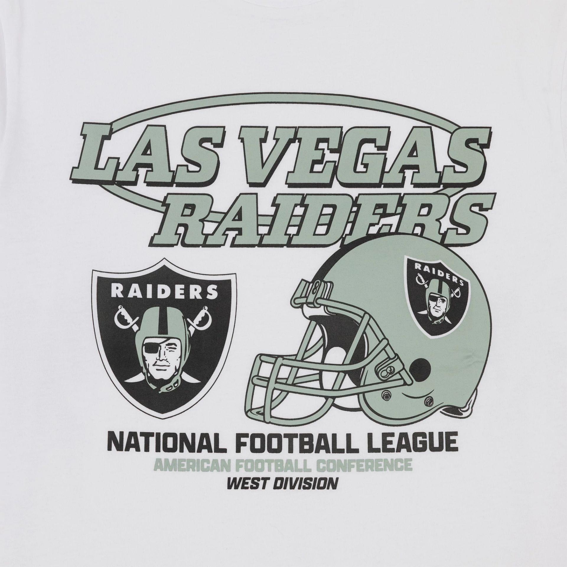 The Male model is wearing Las Vegas Raiders NFL Graphic White T-Shirt 3