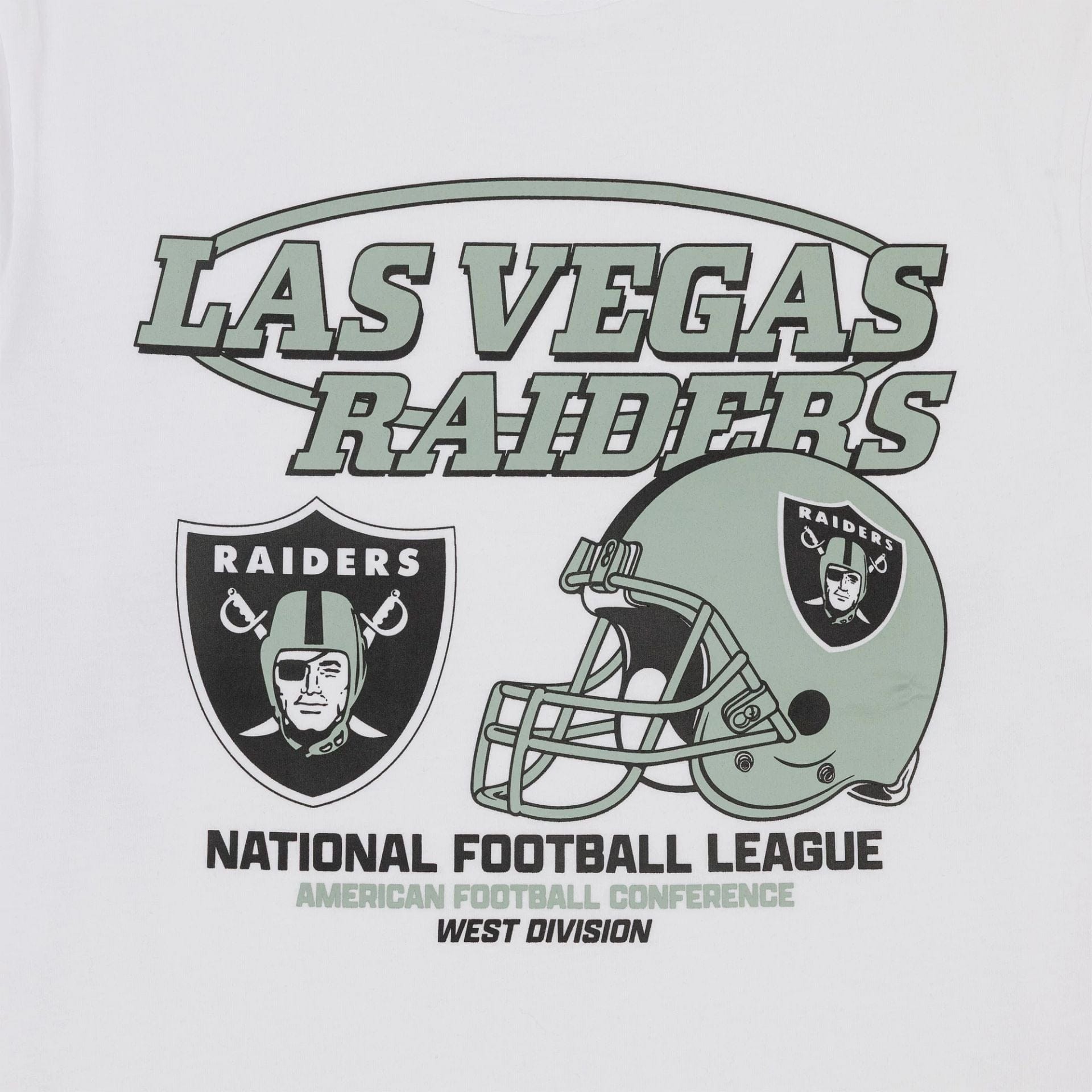 The Male model is wearing Las Vegas Raiders NFL Graphic White T-Shirt 3