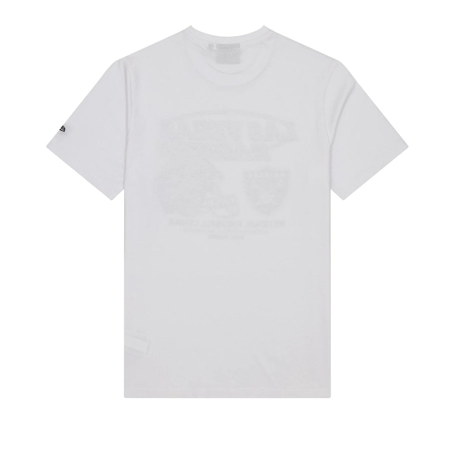 The Male model is wearing Las Vegas Raiders NFL Graphic White T-Shirt 2