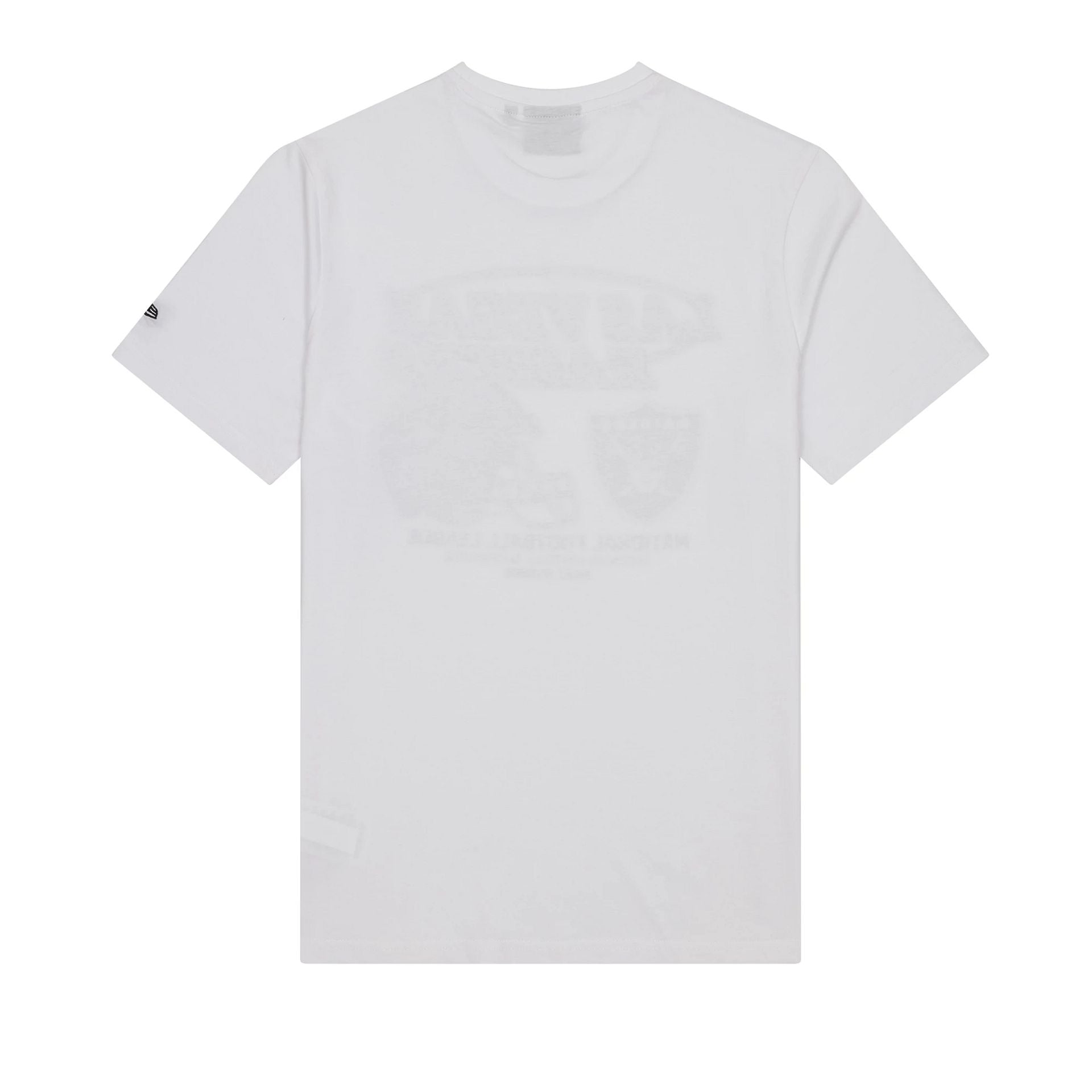 The Male model is wearing Las Vegas Raiders NFL Graphic White T-Shirt 2