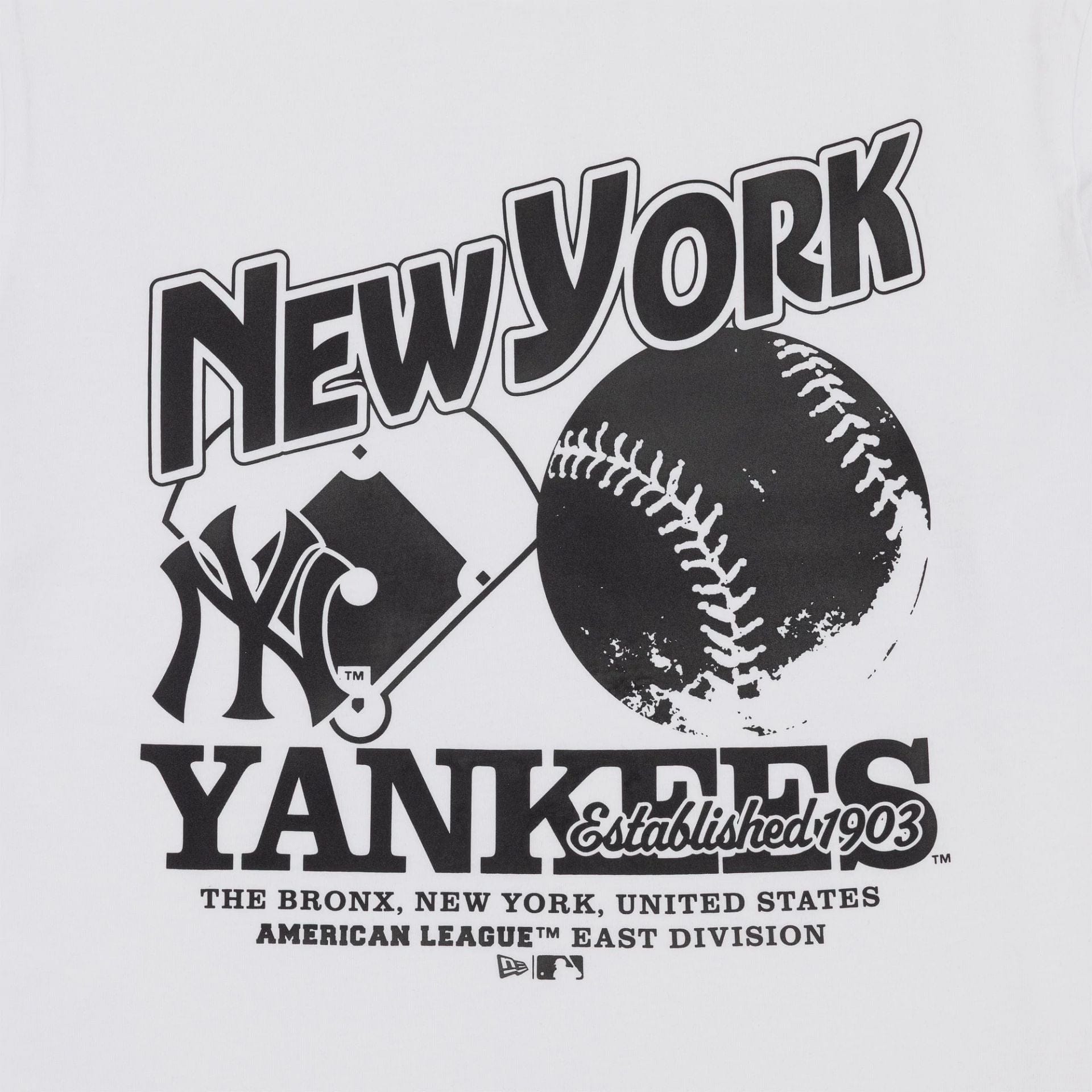 The Male model is wearing New York Yankees MLB White T-Shirt 3