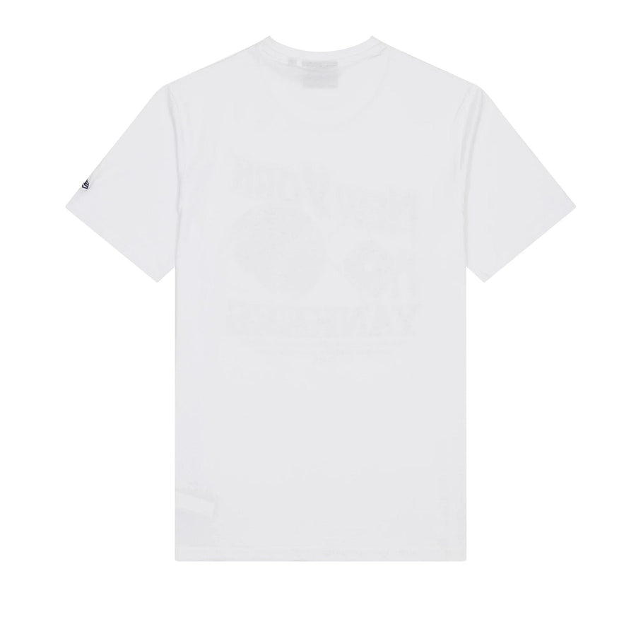 The Male model is wearing New York Yankees MLB White T-Shirt 2