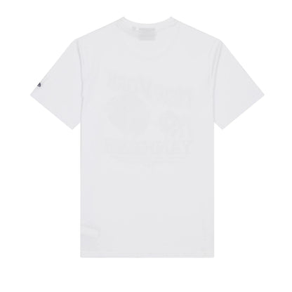 The Male model is wearing New York Yankees MLB White T-Shirt 2