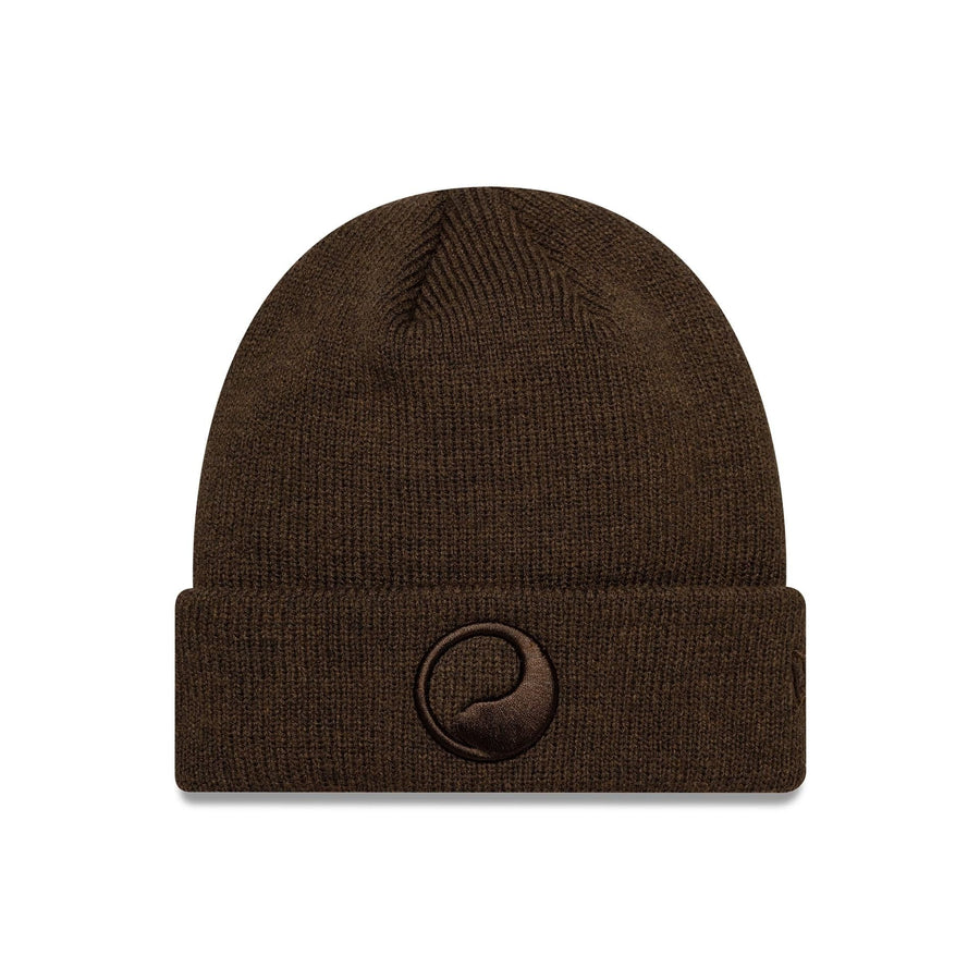 This is a New Era X Our Legacy Dark Brown Cuff Knit Beanie Hat 1