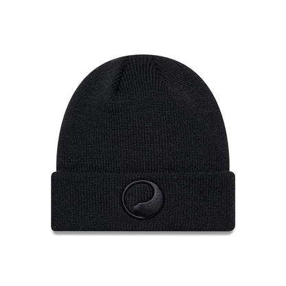 This is a New Era X Our Legacy Black Cuff Knit Beanie Hat 1
